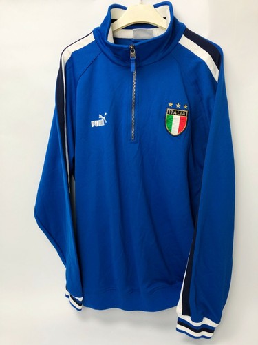 Vintage Italia Fútbol Puma Sudadera Entrenamiento Top 1/4 Cremallera Azul  XXL Para Hombre | eBay