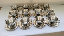 12  TAZZINE TERMICHE CAFFÈ NANNI P&B MADE IN ITALY ACCIAIO INOX CON PIATTINI 