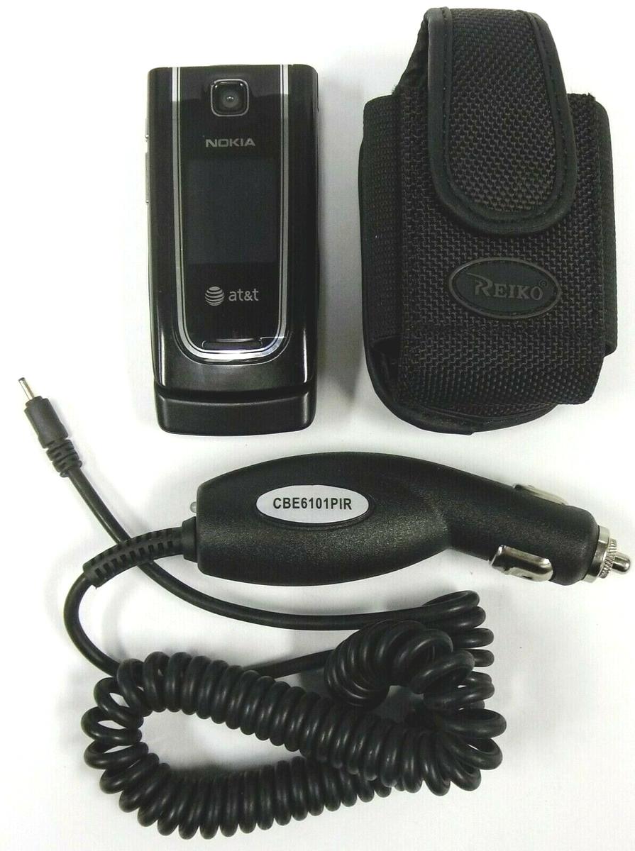 Nokia 6555 / 6555b - Black ( AT&T ) Cellular Flip Phone - Bundled