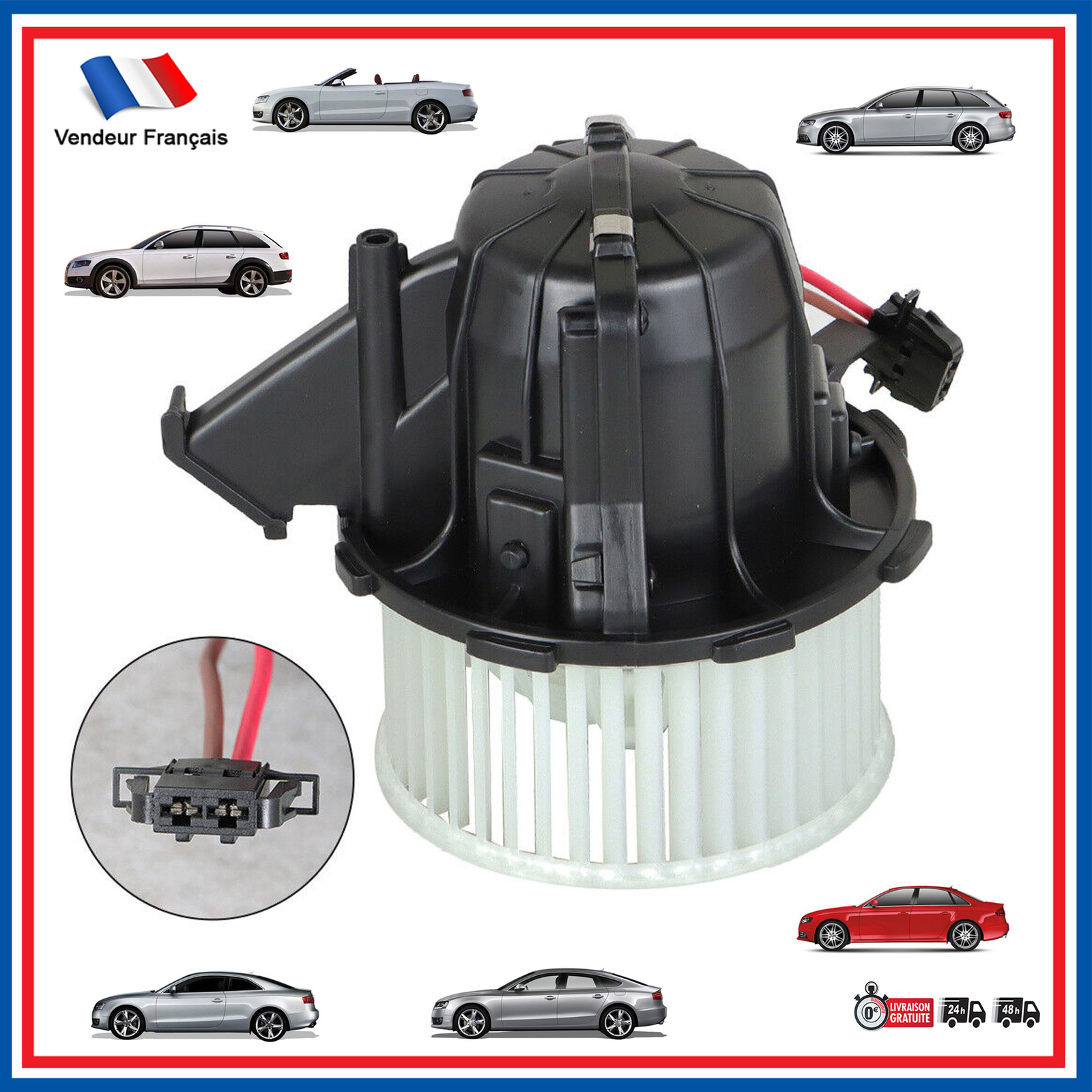 Ventilateur moteur habitacle haute performance compatible chauffage Audi Q5 8R et S4