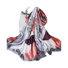 Women Long Neck Large Dressy Shawl 100% Silk feeling  Scarf fabric polyester.