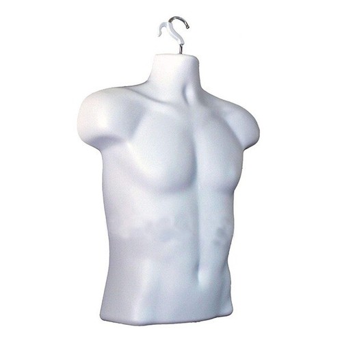 Male Hollow Back Hanging Full 3/4 Body Form Plastic Mannequin Torso Bust Display - Picture 30 of 36