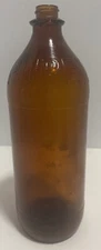 Vintage Purex Bleach Embossed Amber Brown Glass 10” x 3.25” Quart Jug - No Lid