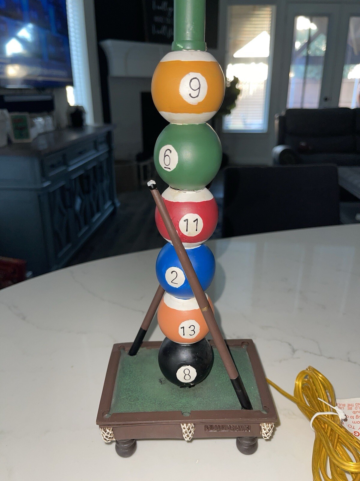 Vintage Orion’s Billiards Pool Ball Lamp & Set of 3 Pool Ball Candle Holder New