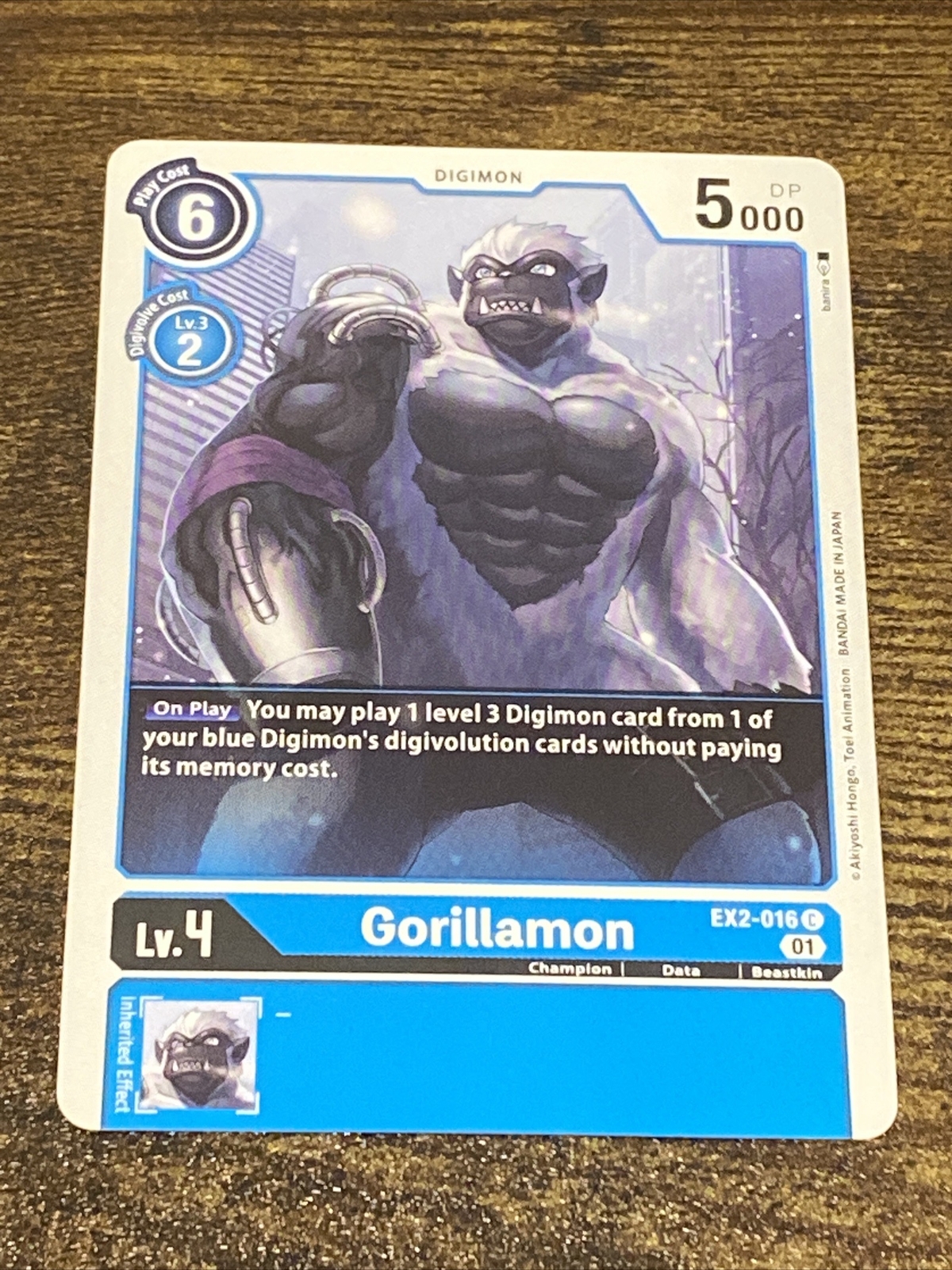 Gorillamon EX2-016 Digital Hazard Digimon Card L5017*