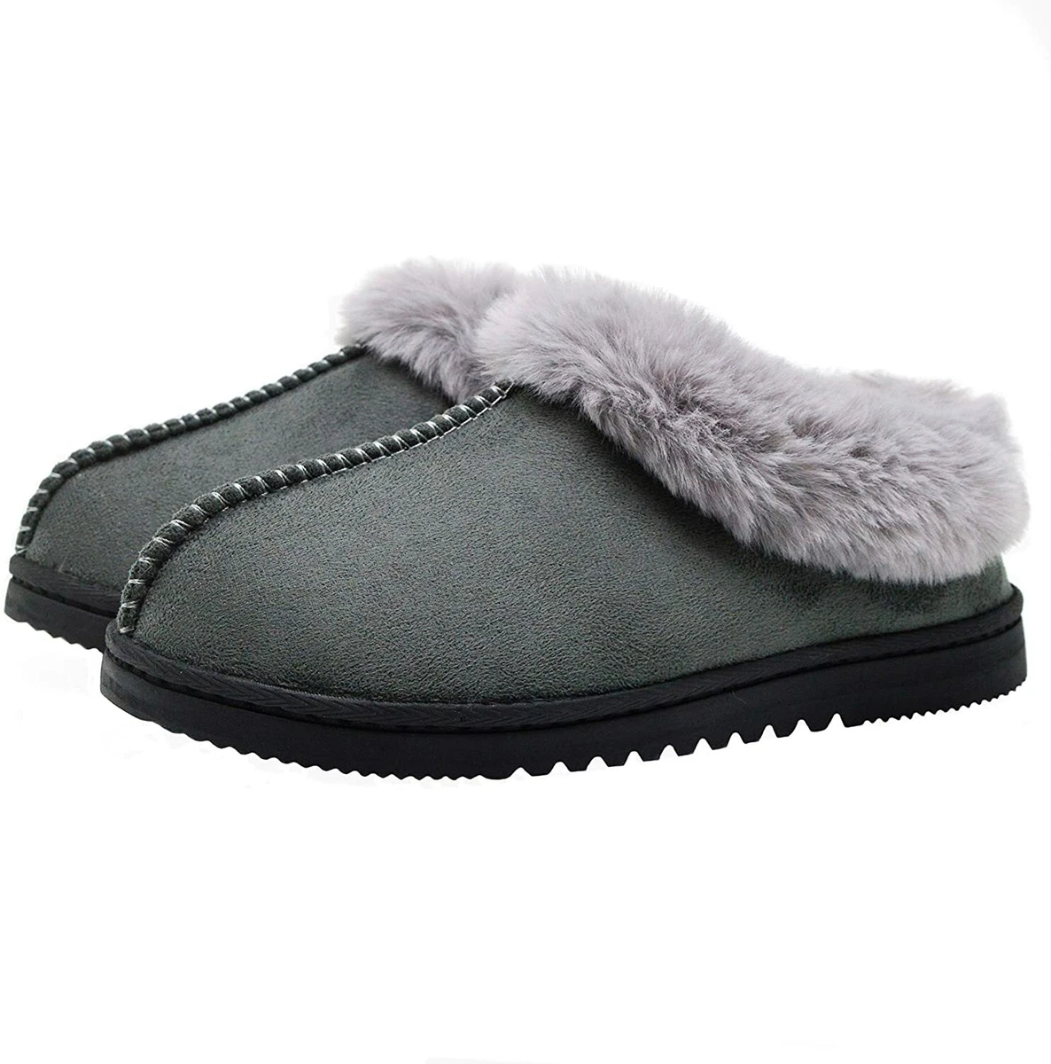 UBXRIN Womens Fuzzy Memory Foam Slippers Boots Cozy Faux Fur House