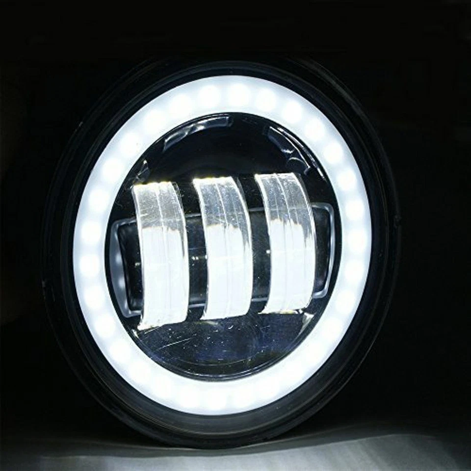 Lâmpada de direção de passagem de neblina preta luz LED 4-1/2" 4,5 polegadas para Harley Davidson - Imagem 4 de 4