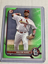 2022 Bowman #BP-42- MALCOM NUNEZ Neon Green Parallel SP RC #'d/399