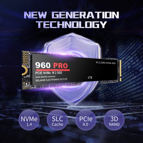 960 PRO 1/2/4TB PCIe 4.0 NVMe M.2 SSD High-Speed interne Festplatte universelle - Bild 11 von 16