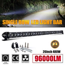 26inch 480W Led Light Bar Single Row Spot Flood Combo Work UTE Truck SUV ATV 24"