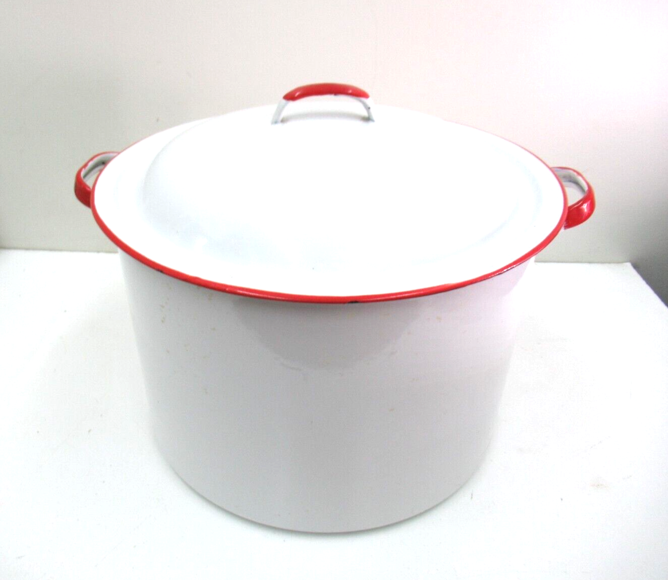 Vtg Enamel Canning Pot with Lid Canning Jars Rack Granny Cottage Core