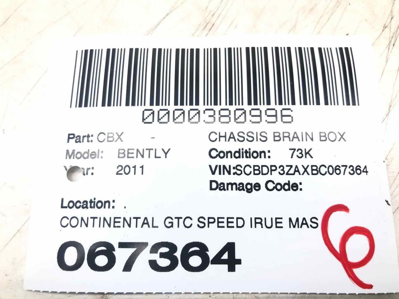 2011 BENTLEY CONTINENTAL MOVEMENT DETECTOR SENSOR CONTROL MODULE 3W7951177A