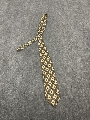Facets  Tie Mens Classic Geometric Shapes 100 % Silk 55 x 4 Made In USA N46