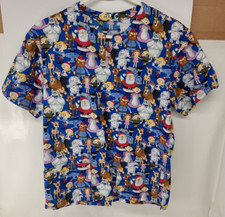 Rudolph the Red Nose Reindeer Christmas Scrub Top Size Small