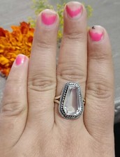 Crystal Quartz Ring, Sterling Silver Jewelry, Natural Stone Ring, Gift For Her