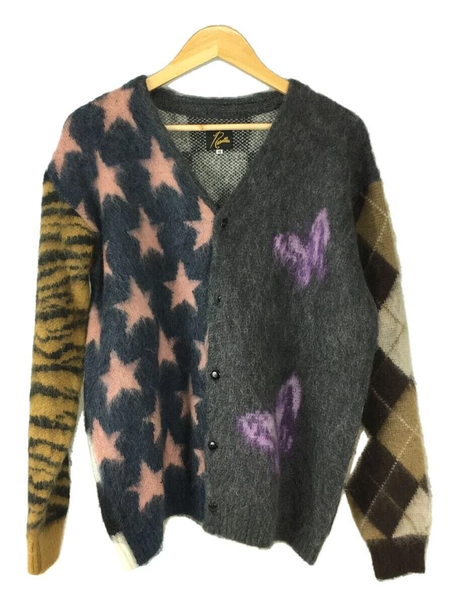 Needles BEAMS cardigan Sweater mohair gray M Used