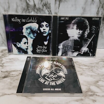 3 Jimmy Page Music CD Lot Black Crows, Robert Plant, Outrider, Clarksdale, Live