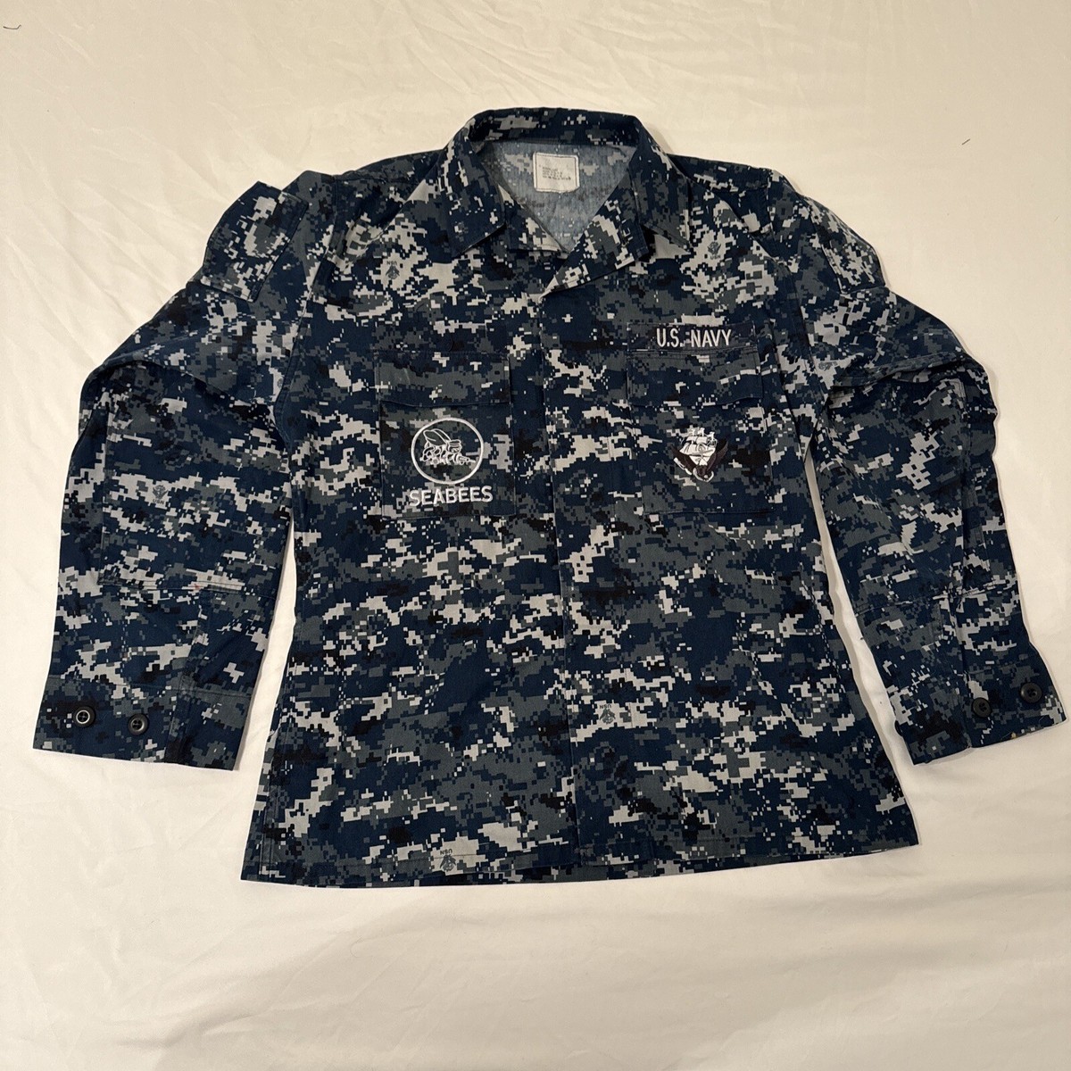 US NAVY NWU TYPE 1 BLUE CAMOUFLAGE BLUEBERRY UNIFORM JACKET BLOUSE