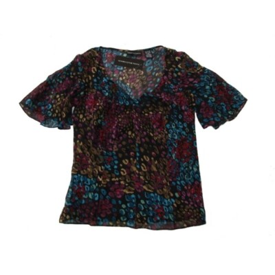 DANA BUCHMAN NWT Top Set Purple Silk Two Piece Cami Blouse Black 2