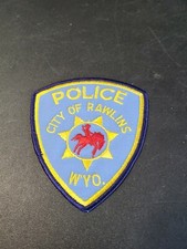 Vintage Obsolete Police Patch Rawlins Wyoming 