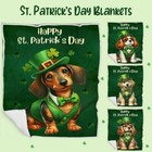 St. Patrick's Day Irish Dog Blanket Personalized Woven Fleece Sherpa Nwt