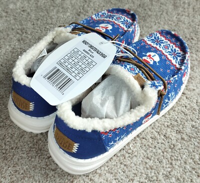 Hey Dude Wendy Youth Size 13 Girls TD13 Snowman Faux Shear  display picture 1