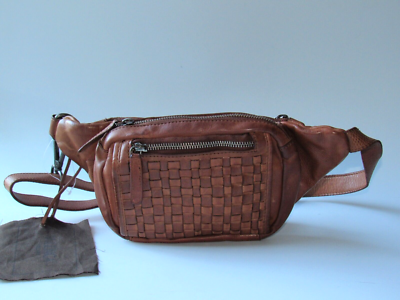 Vilenca Holland Genuine Leather Belt Fanny Bag Cognac Amazon.com | Vilenca Holland Genuine Leather Waist Bag  main image 3