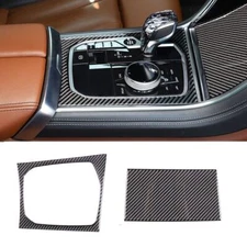 Carbon Fiber Car Storage Box Gear Panel Trim Kit Cover For BMW 8 Series 2019-22