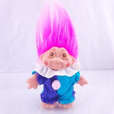 Vintage 1986 Dam Clown Troll Doll with Pink Hair