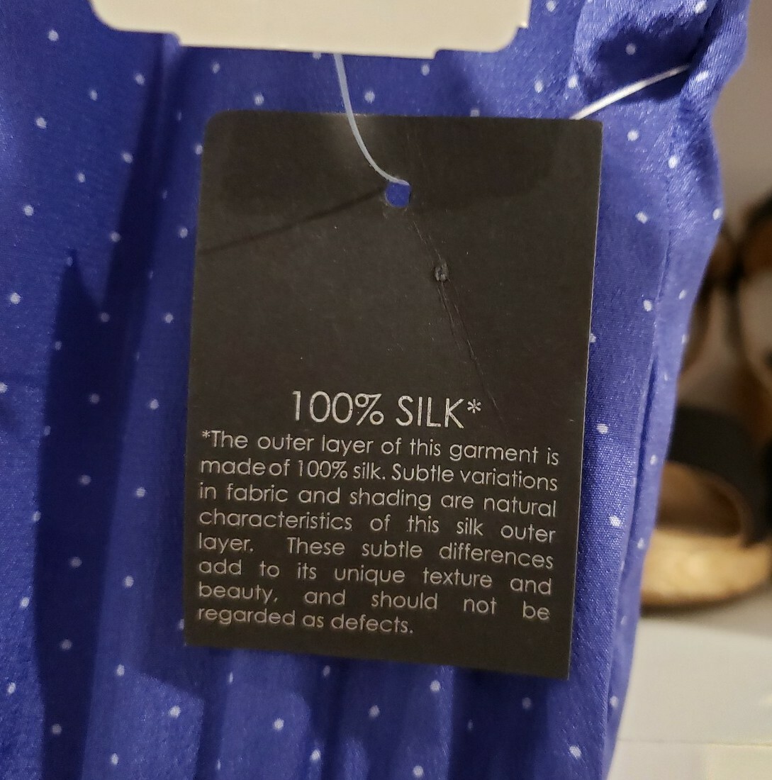 Forever 21 Blue Polka Dot Dress Sz Medium New With Tags 100% silk | eBay