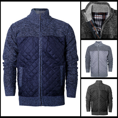 Herren Strickjacke Langarm Pullover Jacke Regular Fit Hochgeschlossen Reißverschluss mit Tasche