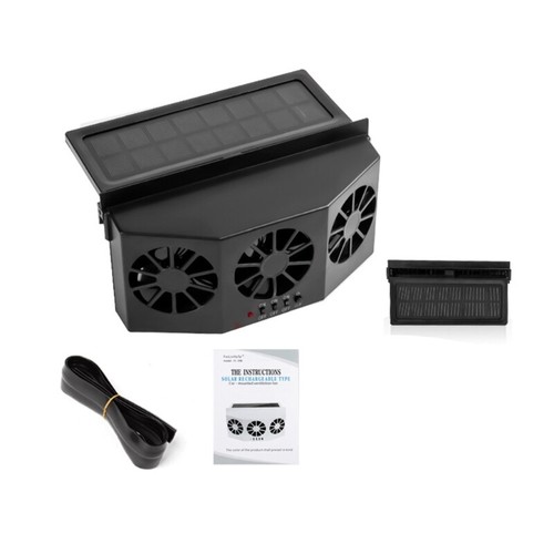 Ventilador de refrigeración de coche con alimentación solar/USB de 3 cabezales ventilación de aire ventilación de escape - Imagen 5 de 12