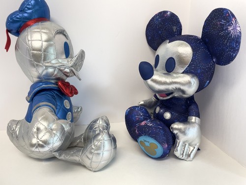 Disney Fantasy Sky Mickey Mouse Plush Firework & Donald Duck 85yr Plushie Lot - Picture 10 of 14