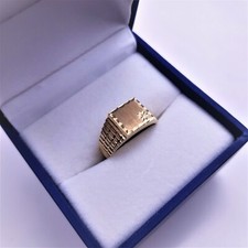 Men?s Gold Ring 10kt Gold Ring, Patterned Design ? Gift Jewelry