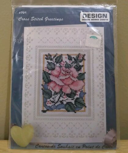 Design Works Craft Counted Cross Stitch Greetings Card Kit Rose Bush Garden #701 - Picture 2 of 5