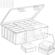 Lifewit Small Bead Organizers, Anti-Tipping Divided Base, Hinged Lid and Labels