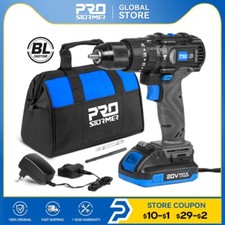 20V Brushless Hammer Drill 60NM Impact Cordless Electric Screwdriver Rechargeabl