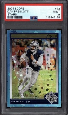 2024 SCORE DAK PRESCOTT #73 STARS SP/399 DALLAS COWBOYS PSA 9 MINT