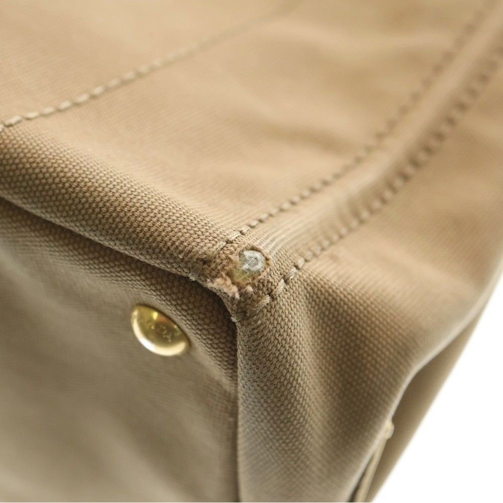 PRADA Canapa Tote Bag Handbag Brown Beige Canvas BG439 Gold Hardware from japan thumbnail 6