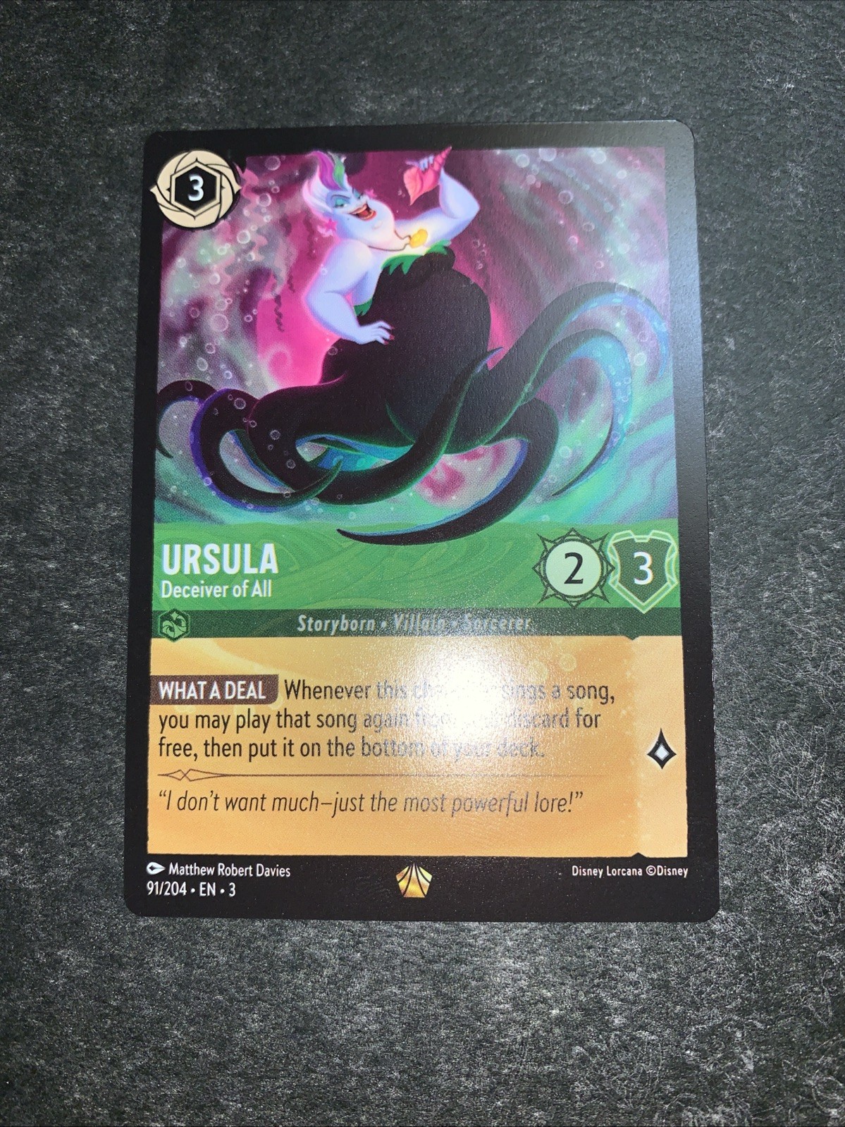Disney Lorcana - Ursula Deceiver of All 91/204 - Into the Inklands Legendary NM
