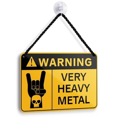 Blechschild WARNING HEAVY METAL 18x12cm Musik Rock Metalheads Rocker Geschenk