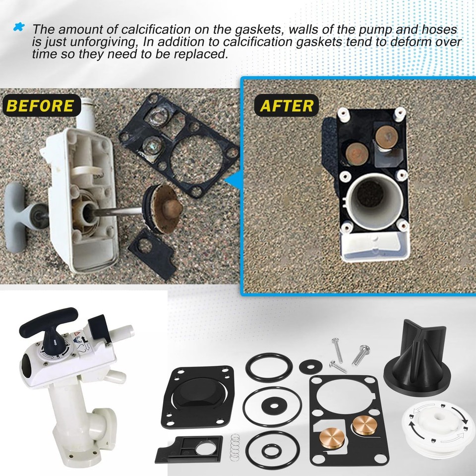 YMT Replace For 29045-3000 Marine Manual Toilet Service Kit Fit For Jabsco 29090-3 & 29120-3 Series Toilet 2008-2023 - View #4