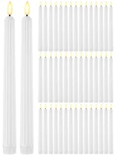 72 Pcs Flameless LED Taper Candles Battery Operated Candles Bulk 11 Inch Flic...
