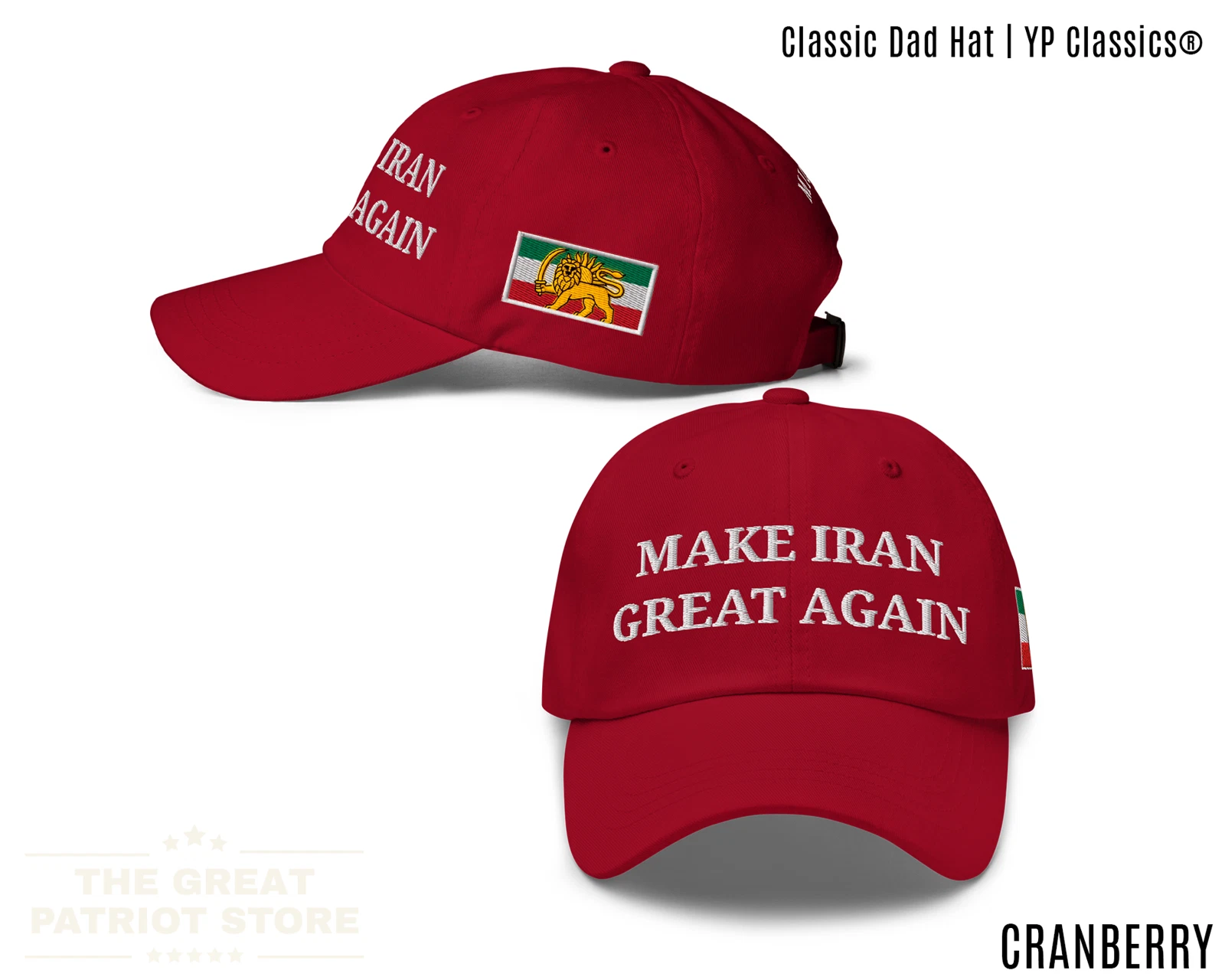 Make Iran Great Again Hat, Lion Sun Flag Cap for Men Women, MIGA Embroidered