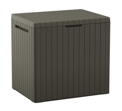 Outdoor Storage Box 30 Gallon Resin Patio Side Table Mossy Brown 263754 Keter