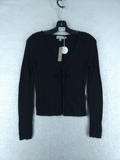 J. Crew Featherweight Cashmere Tie-Front Cardigan - Black Nwt Size X-Small