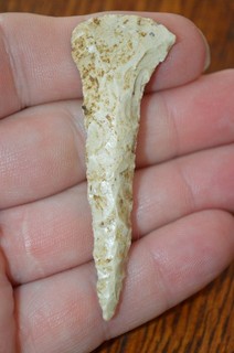 Nice Burlington Chert Archaic Dovetail Drill Madison Co Illinois 2.75 x 1