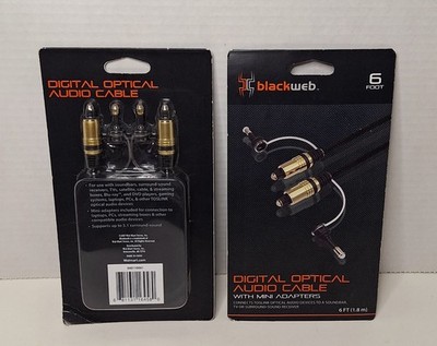 Black Web Digital Optical Audio Cables Blalckweb x2