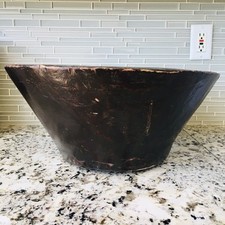 Vintage Antique XL Carved Primitive Rustic Wooden Bowl Dough Bowl 8.5" x 18"