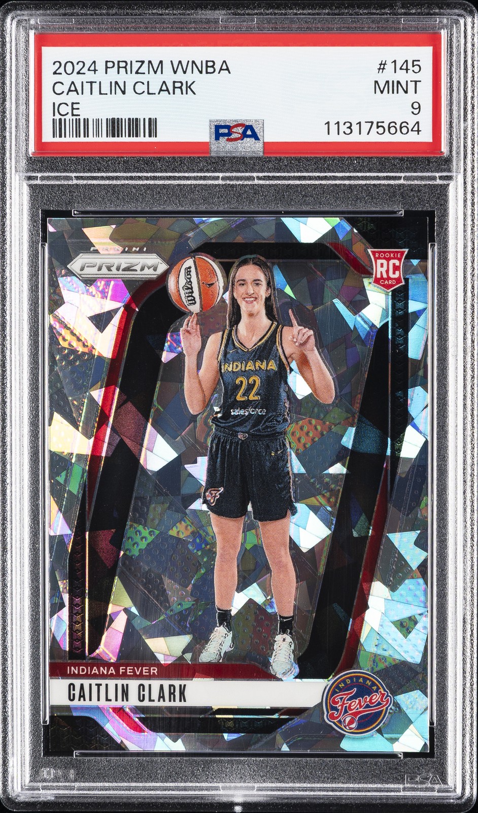 2024 PANINI PRIZM WNBA ICE #145 CAITLIN CLARK PSA 9